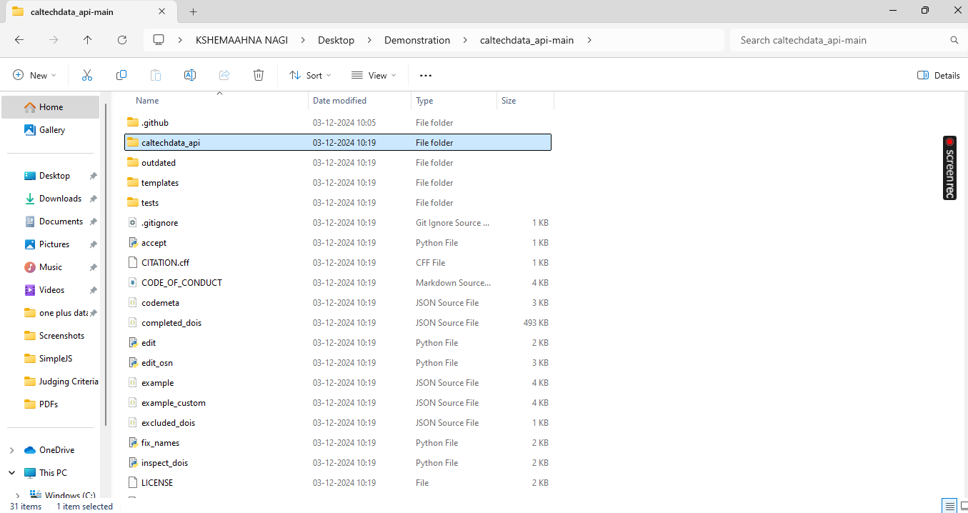 Interface for changing directory